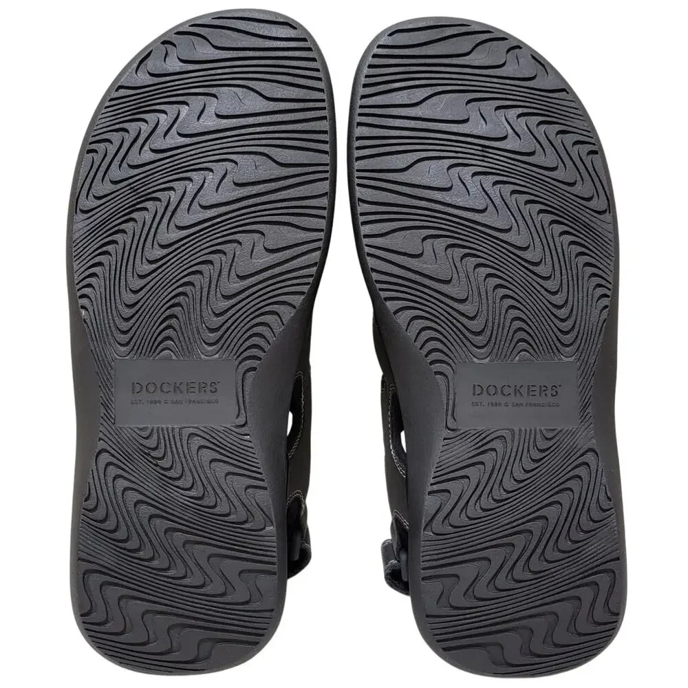 Dockers Men Newpage Slingback Sport River Sandals Size US 9M Grey Faux Leather